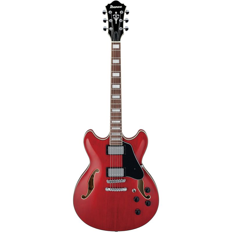 Foto van Ibanez as73 artcore transparent cherry red semi-akoestische gitaar