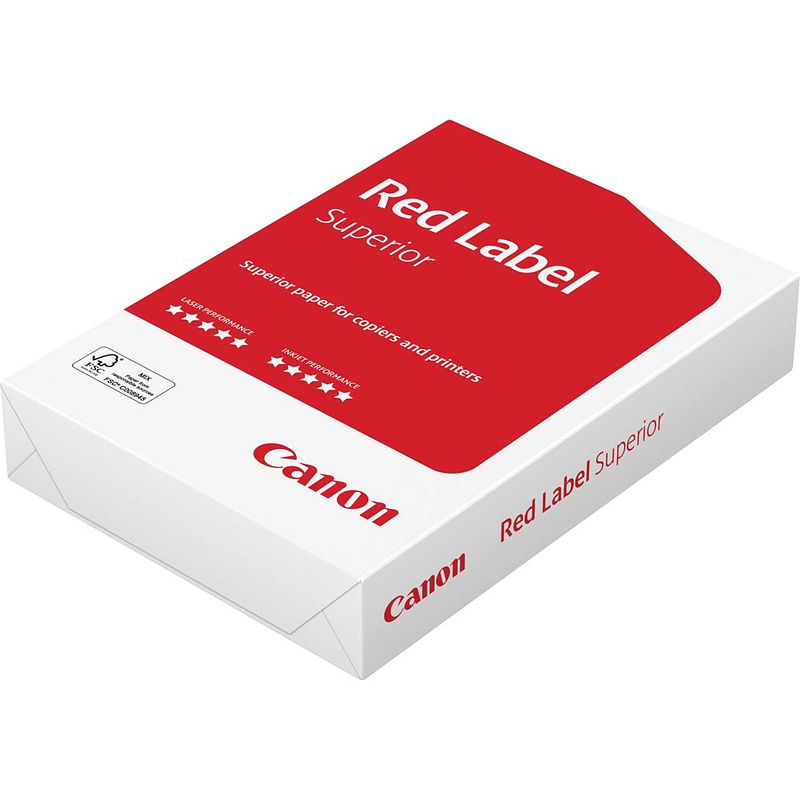 Foto van Canon red label superior printpapier ft a4, 80 g, pak van 500 vel 5 stuks