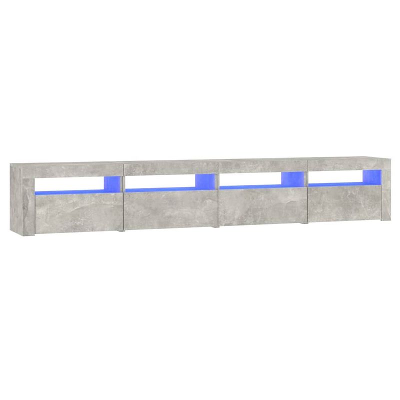 Foto van The living store tv-meubel - betongrijs - 240 x 35 x 40 cm - met rgb led-verlichting