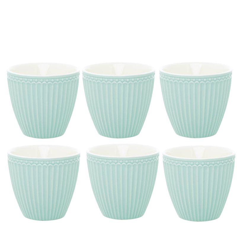 Foto van 6x greengate latte cup (beker) alice cool mint 9x10 cm (350 ml)