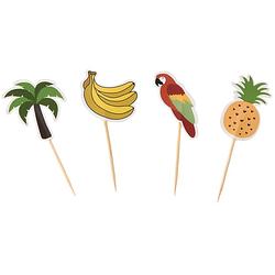 Foto van 20x tropisch/hawaii/zomers thema cocktailprikkers 10 cm - cocktailprikkers