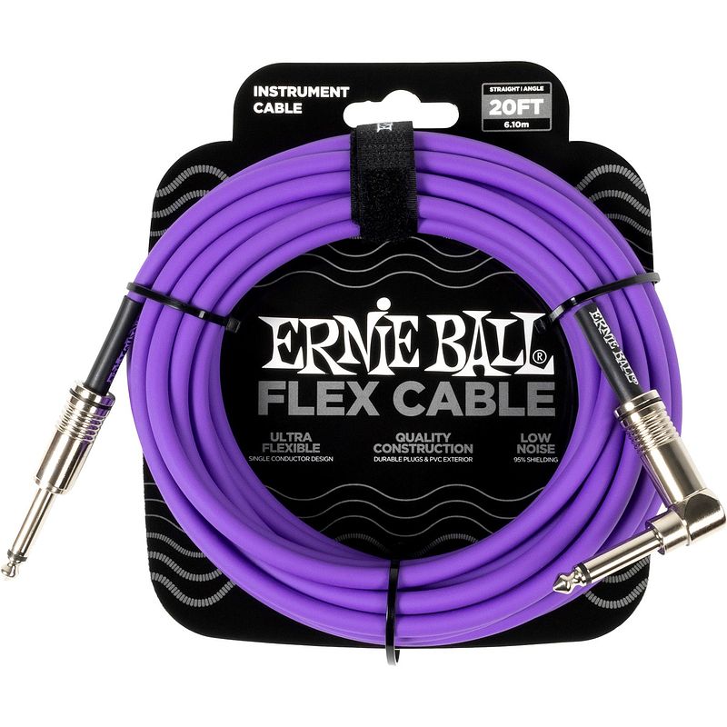 Foto van Ernie ball 6466 flex 6 meter instrumentkabel paars haaks - recht