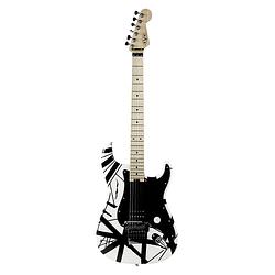 Foto van Evh striped serie elektrische gitaar wit-zwart