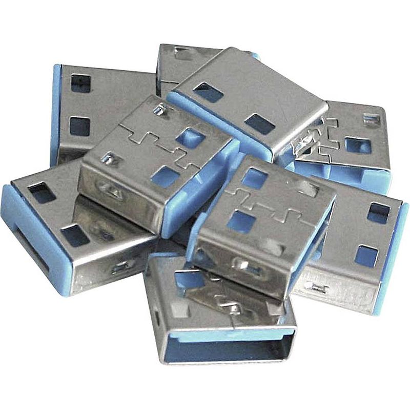 Foto van Lindy usb-lock usb-poortslot set van 10 stuks blauw zonder sleutel