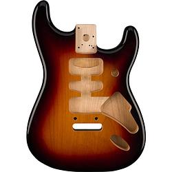 Foto van Fender deluxe series stratocaster hsh alder body 3-color sunburst losse elzenhouten solid body voor elektrische gitaar