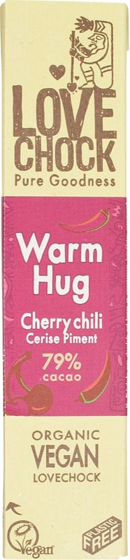 Foto van Lovechock warm hug vegan chocolade | kers, cranberry, kaneel & cayennepeper