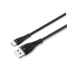 Foto van Philips usb kabel 2.0 - dlc5206a/00 - usb-a - usb-c - lengte: 2 meter - premium nylon - zwart