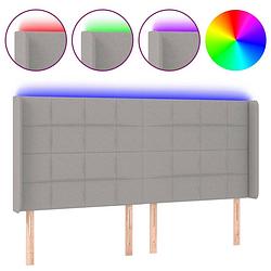 Foto van The living store hoofdbord led - lichtgrijs - 183 x 16 x 118/128 cm - duurzaam materiaal - kleurrijke led-verlichting -