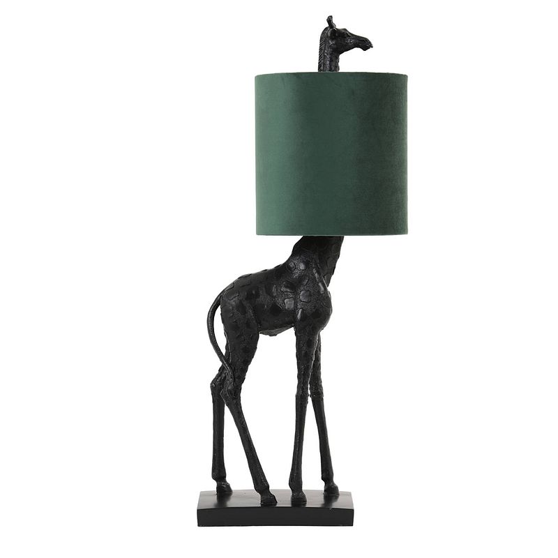 Foto van Light & living - tafellamp giraffe - 28x20x68cm - zwart