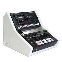 Foto van Fonik audio innovations original stand white voor roland mc-101 / tr-6s 2-tier