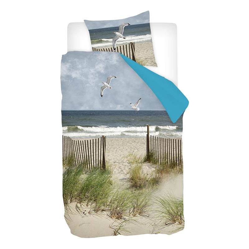 Foto van Snoozing beach flanel dekbedovertrek - 1-persoons (140x200/220 cm + 1 sloop)