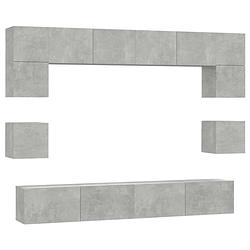 Foto van The living store tv-meubelset - betongrijs bewerkt hout - 60x30x30 cm - 80x30x30 cm - 100x30x30 cm - 30.5x30x30 cm