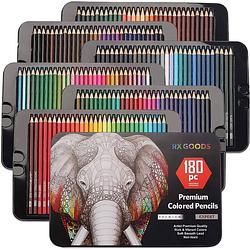 Foto van Rx goods professioneel 180-delige kleurpotloden tekenset - tekenpotloden & schetspotloden set - teken spullen - potloden