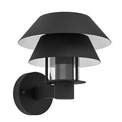 Foto van Eglo chiappera wandlamp buiten - e27 - 22,5 cm - zwart/wit