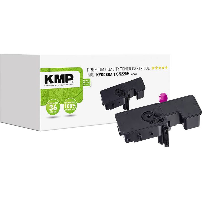 Foto van Kmp toner vervangt kyocera tk-5220m compatibel magenta 1200 bladzijden k-t83m