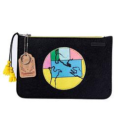 Foto van Biggdesign dogs clutch - handtas - portemonnee - portefeuille - zwart - vilt