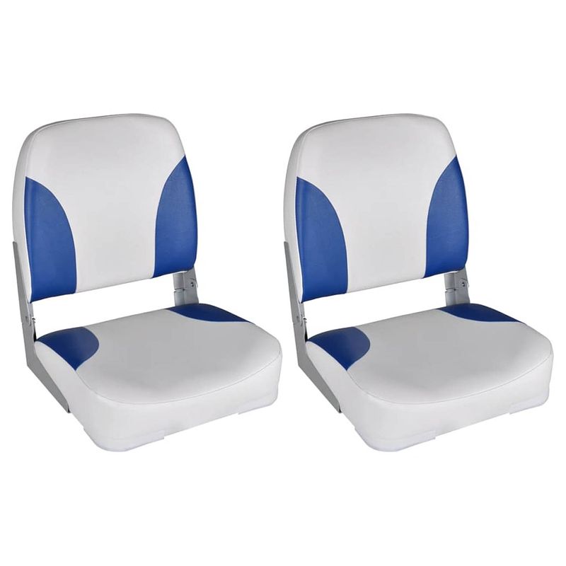 Foto van Vidaxl bootstoelen 2 st inklapbare rugleuning 41x36x48 cm blauw wit