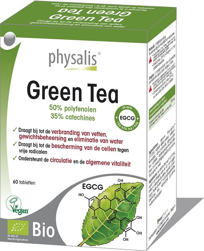 Foto van Physalis green tea tabletten