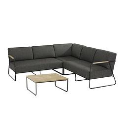 Foto van 4 seasons outdoor coast loungeset 4-delig - donker grijs