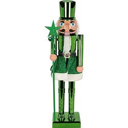 Foto van Christmas decoration notenkraker figuur/beeld - 60 cm - knalgroen - kerstbeeldjes