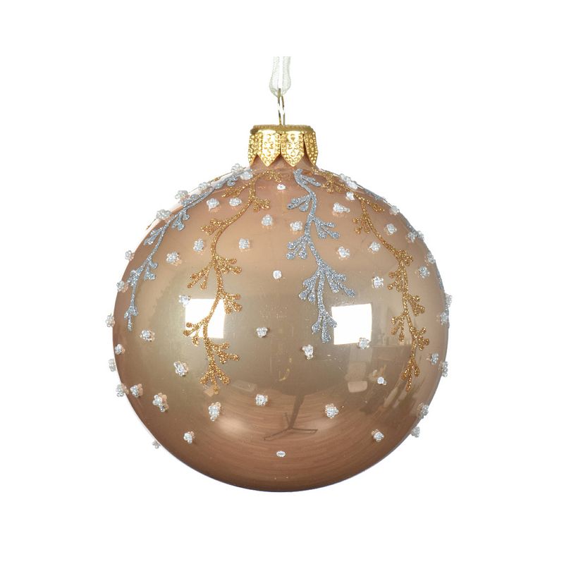 Foto van Kerstbal glas d8cm toffee