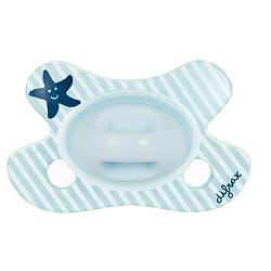 Foto van Difrax fopspeen dental newborn junior siliconen blauw