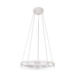Foto van Moderne hanglamp smitty - l:60cm - led - metaal - wit