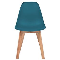 Foto van The living store eetkamerstoelen - kunststof - turquoise - 46.5 x 47.5 x 83 cm - vlekbestendig