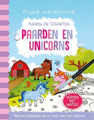 Foto van Magisch waterkleurboek paarden en unicorns - hardcover (9789463547147)