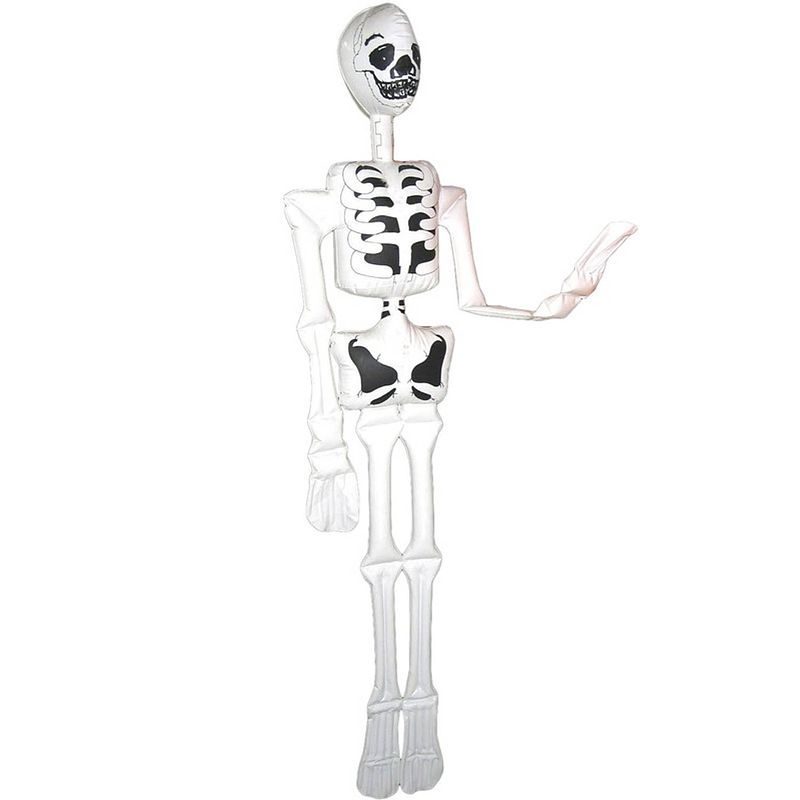 Foto van Halloween opblaasbaar skelet/geraamte halloween decoratie 180 cm - opblaasfiguren