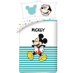 Foto van Disney mickey mouse dekbedovertrek stripe - eenpersoons - 140 x 200 cm - katoen