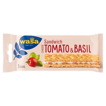 Foto van Wasa sandwich cheese tomato & basil 3 x 40g bij jumbo
