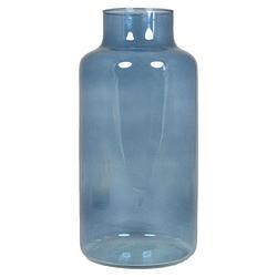 Foto van Bloemenvaas - blauw/transparant glas - h30 x d15 cm - vazen