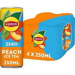 Foto van Lipton ice tea peach zero 4 x 250ml bij jumbo