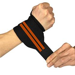 Foto van Fitness / crossfit polsband 2 stuks oranje / zwart