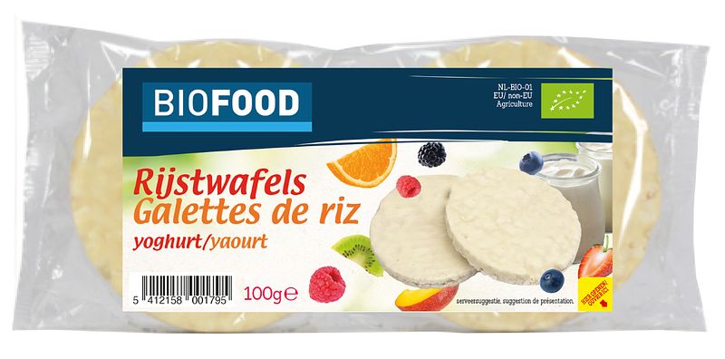 Foto van Damhert biofood rijstwafels yoghurt