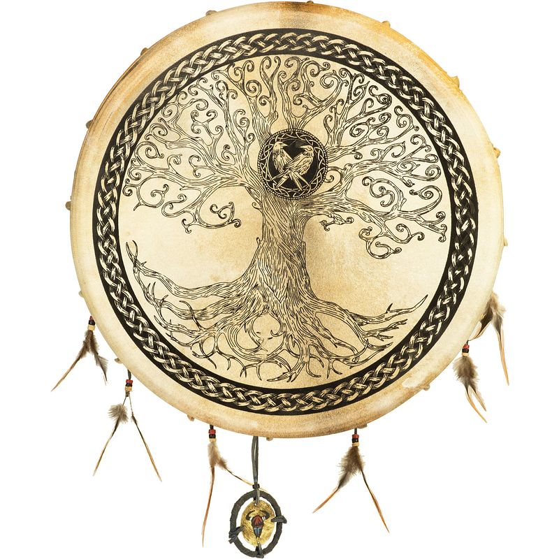 Foto van Terré percussion shaman drum tree of life - goat 50cm handtrommel