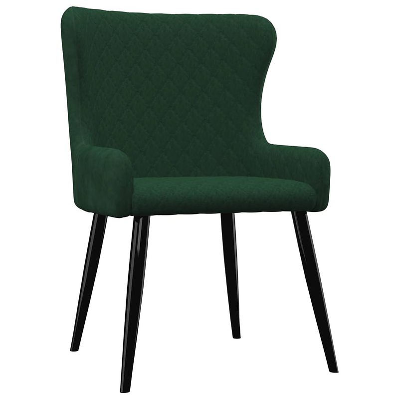 Foto van The living store eetstoelen set - groen fluweel - 60 x 55 x 84 cm - ergonomisch design