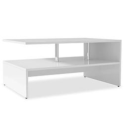 Foto van The living store salontafel modern - spaanplaat - 90 x 59 x 42 cm - opbergruimte + montageset