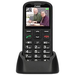 Foto van Eenvoudige mobiele telefoon voor senioren met sos paniekknop fysic f10 zwart