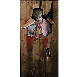 Foto van Horror deurposter - zombie - 182 x 97 cm - halloween thema versieringen - feestdeurdecoraties