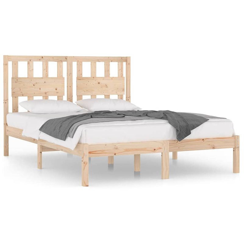 Foto van The living store bedframe klassiek grenenhout - 205.5 x 125.5 x 31 cm - stevig en stabiel