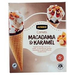 Foto van Jumbo cornets macadamia & karamel 4 stuks