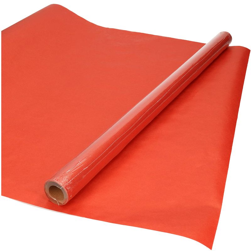 Foto van Kraft cadeaupapier/inpakpapier - 5x - rood - 70 x 200 cm - 60 grams - cadeaupapier