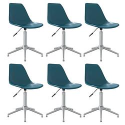 Foto van Vidaxl eetkamerstoelen draaibaar 6 st polypropeen turquoise