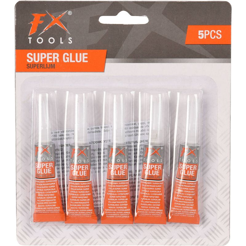 Foto van Hobby superlijm tube 5x 3 gram op blister - secondelijm