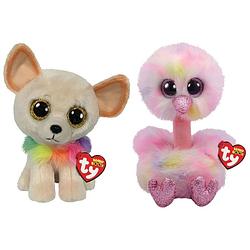 Foto van Ty - knuffel - beanie buddy - chewey chihuahua & avery ostrich