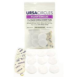 Foto van Ursa straps plush circles 9x + stickies 30x plakkers voor dasspeldmicrofoons (wit)