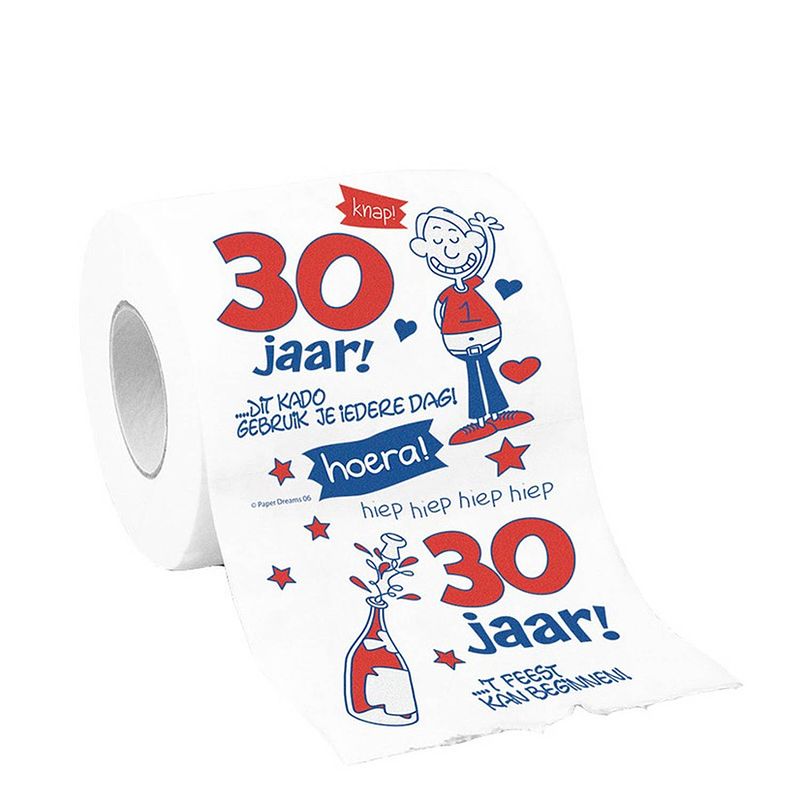 Foto van Toiletpapier/wc-papier 30 jaar vrouw verjaardagsversiering - fopartikelen