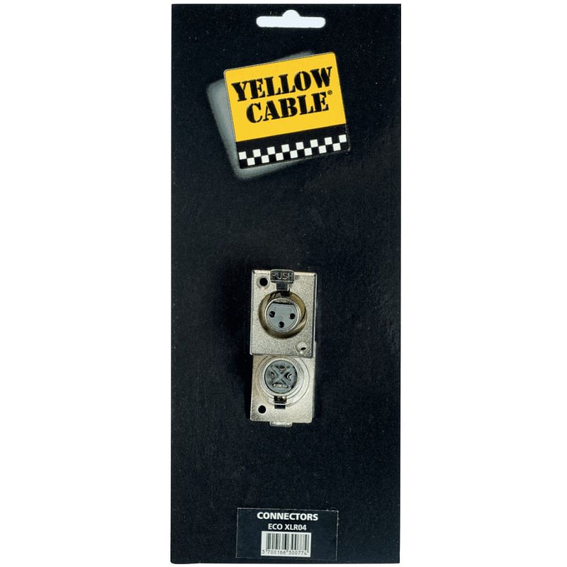 Foto van Yellow cable xlr04 3-pins xlr chassisdeel, female, 2 stuks
